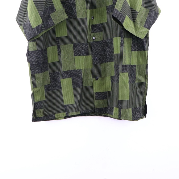 90s Streetwear Plaid Patchwork Button Shirt - Picture 3 of 8